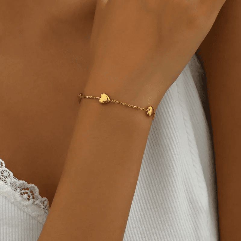 Dailywear Anti-Tarnish 18k Gold Plated Little Hearted Bracelet